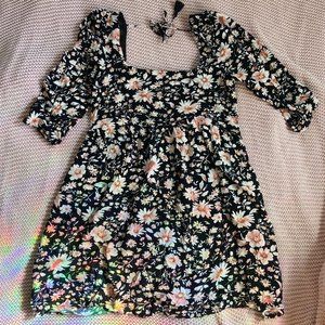small black floral american eagle short dress